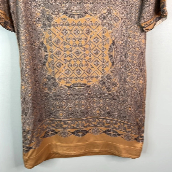 VERO MODA Sadie Twill Patterned Short Tunic Dress Camel Grey Blue Short Sleeve M - Picture 6 of 13